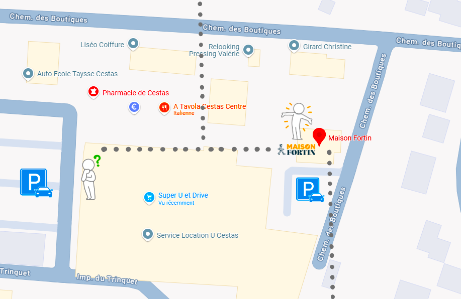 carte-cestas-acces-patisserie Carte adresse Maison Fortin Cestas Bourg